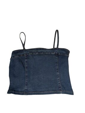 Ralph Lauren Blue Denim Tube Top with Thin Straps | Vintage | Large